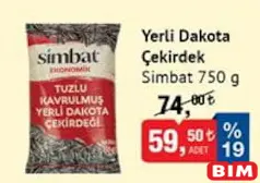 SİMBAT YERLİ DAKOTA ÇEKİRDEK 750 G fiyat ve kampanya bilgisi